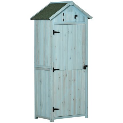 Wooden Garden Shed, Weatherproof, 77x54x179 cm, Blue/Green