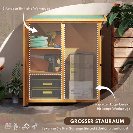 Wooden Garden Shed with Asphalt Roof, Yellow, 110x55x117 cm