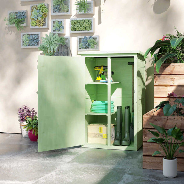Wooden Garden Shed with Shelves, Lockable, 75x56x115 cm
