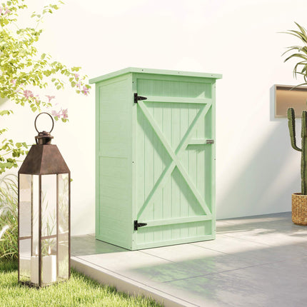 Wooden Garden Shed with Shelves, Lockable, 75x56x115 cm