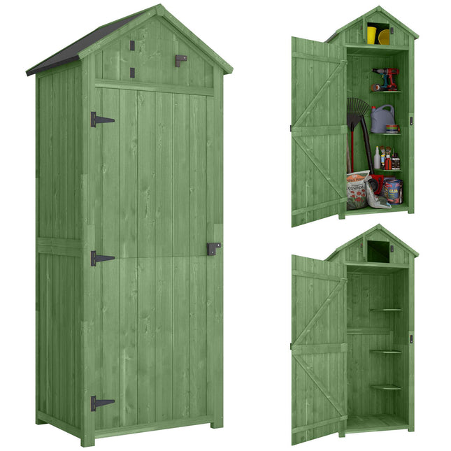 Wooden Garden Shed with Shelves and Lockable Door