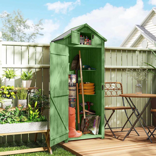 Wooden Garden Shed with Shelves and Lockable Door