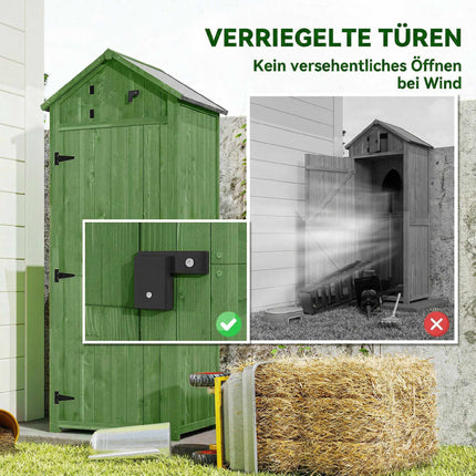 Wooden Garden Shed with Shelves and Lockable Door