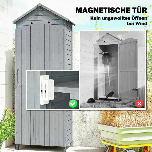 Wooden Garden Storage Shed with Adjustable Shelves, Ventilation