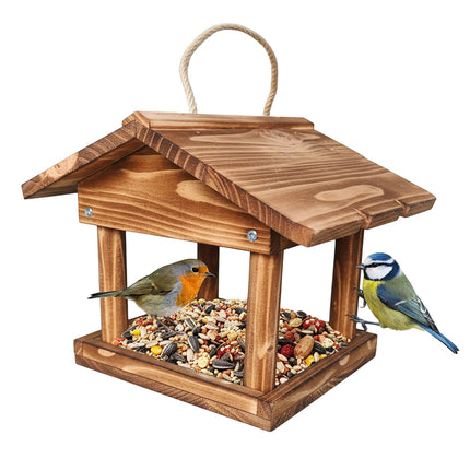 Wooden Hanging Bird Feeder – Easy Clean, Open Design