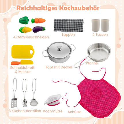 Wooden Kids Play Kitchen with Lights, Sound, Water Dispenser