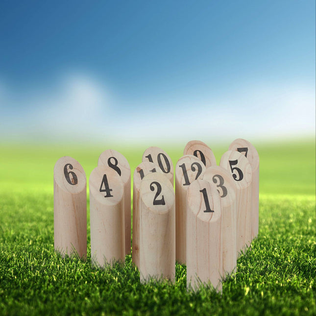 Houten Kubb-spelset