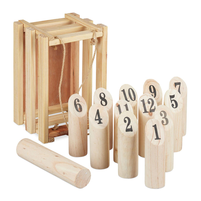 Houten Kubb-spelset