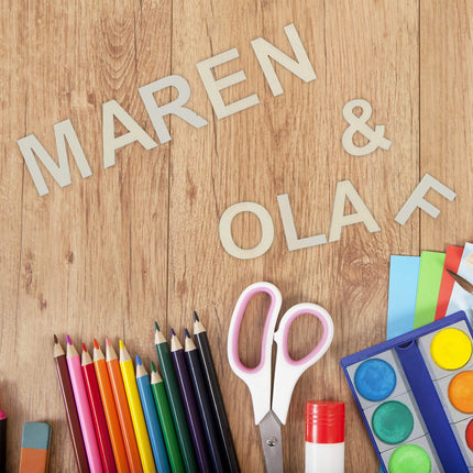 Wooden Letters Set, 324 Pcs – Grey, Crafting & DIY