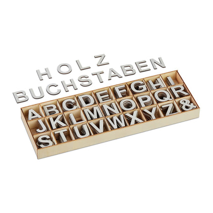 Wooden Letters Set, 324 Pcs – Grey, Crafting & DIY