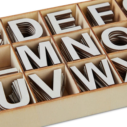 Wooden Letters Set, 324 Pcs – Grey, Crafting & DIY