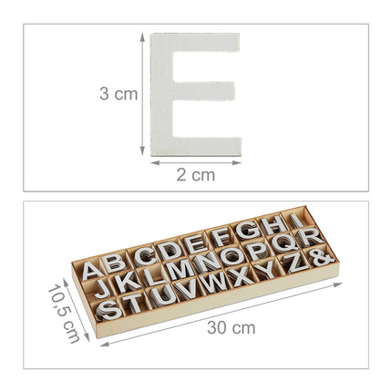 Wooden Letters Set, 324 Pcs – Grey, Crafting & DIY