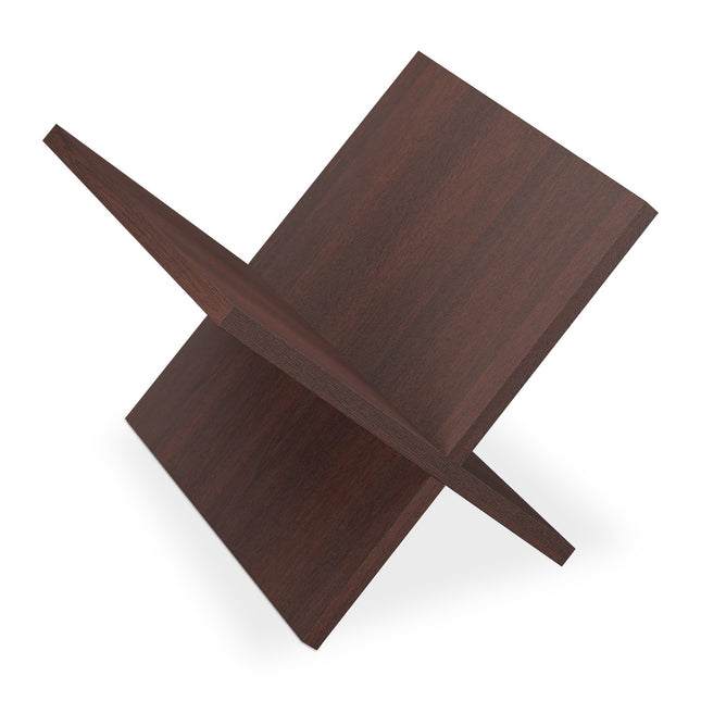 Wooden Magazine Holder, X-Design, Dark Walnut