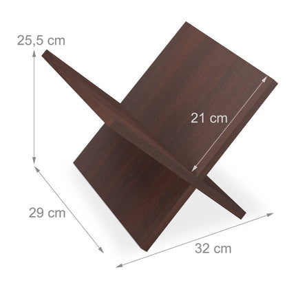Wooden Magazine Holder, X-Design, Dark Walnut