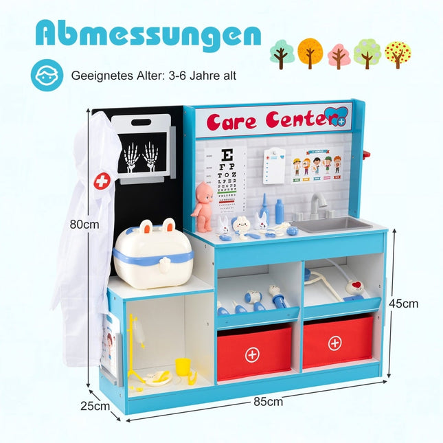 Wooden Medical Playset with X-Ray & EKG Monitor