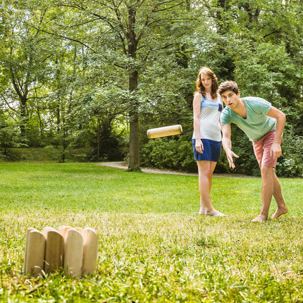 Wooden Mölkky Game Set – 12 Skittles, 1 Throwing Stick, Box