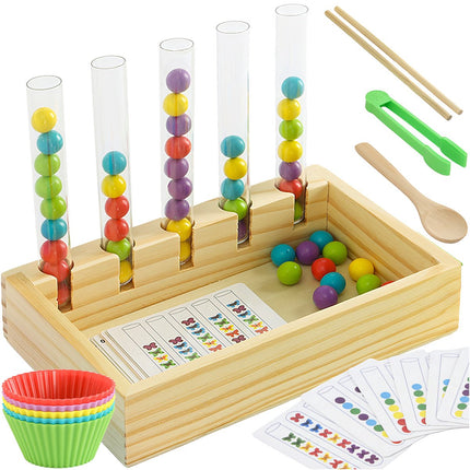 Wooden Montessori Educational Toy, Counting & Colors