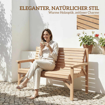 Wooden Outdoor Bench, Weatherproof, 260kg Capacity