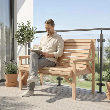 Wooden Outdoor Bench, Weatherproof, 260kg Capacity