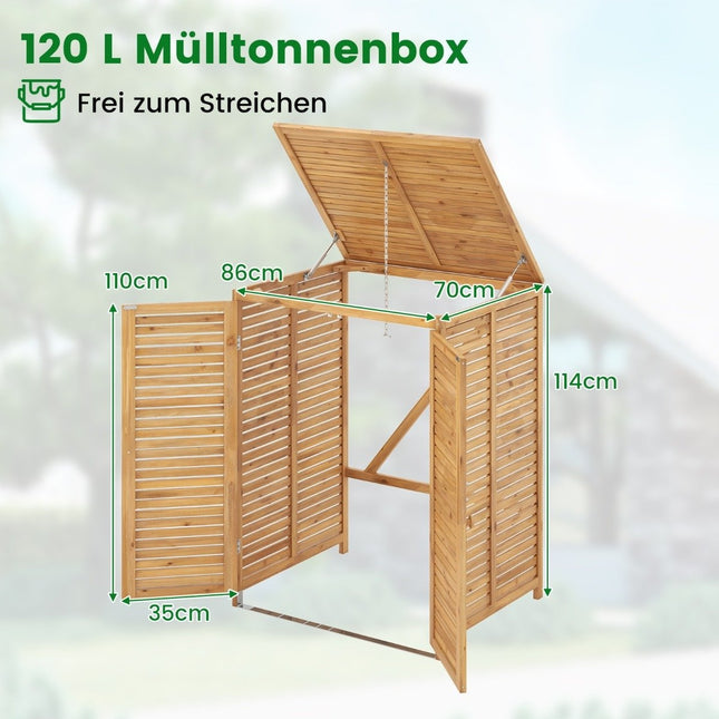 Wooden Outdoor Bin Storage – 120L, Lockable, Ventilated