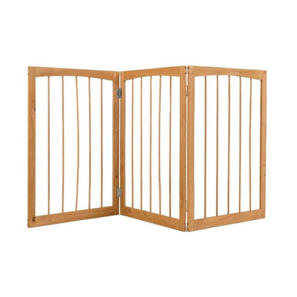 Wooden Pet Gate, 3-Panel Foldable Freestanding, 76 cm
