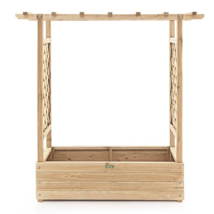 Wooden Planter Box With Trellis and Roof, Fir Wood