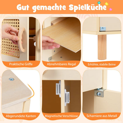 Wooden Play Kitchen with Storage & Accessories