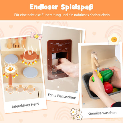 Wooden Play Kitchen with Storage & Accessories