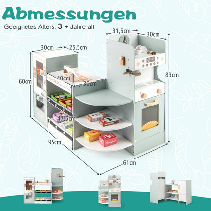 Wooden Play Store Set with Vending Machine & Cash Register