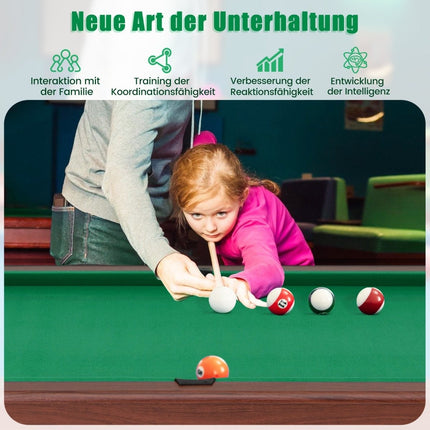 Wooden Pool Table with Accessories, 122 cm – Green Felt