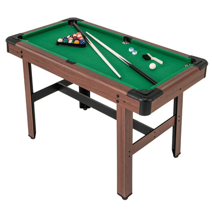 Wooden Pool Table with Accessories, 122 cm – Green Felt