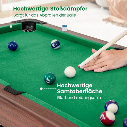 Wooden Pool Table with Accessories, 122 cm – Green Felt