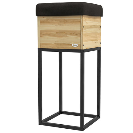 Raised wooden bed with steel legs, 22x22x54cm Garden box
