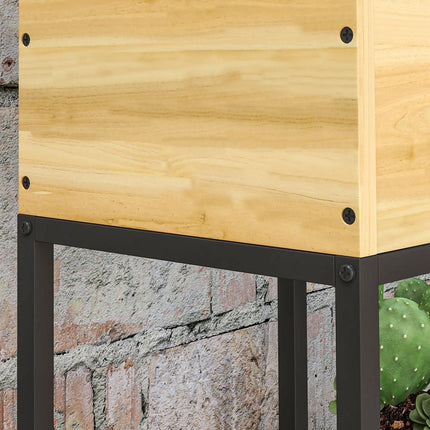 Raised wooden bed with steel legs, 22x22x54cm Garden box