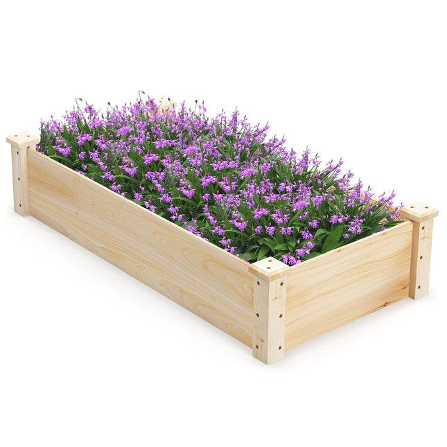 Wooden Raised Garden Bed, Open Bottom, 0.18 m³ Capacity