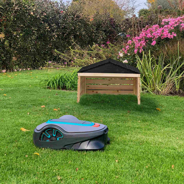 Wooden Robotic Lawn Mower Garage – Weather Protection