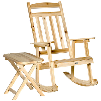 Wooden rocking chair set, high back, armrests