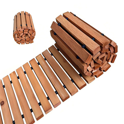 Wooden Roll-Up Garden Path, 245 cm, Light Brown