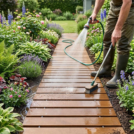 Wooden Roll-Up Garden Path, 245 cm, Light Brown