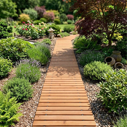 Wooden Roll-Up Garden Path, 245 cm, Light Brown