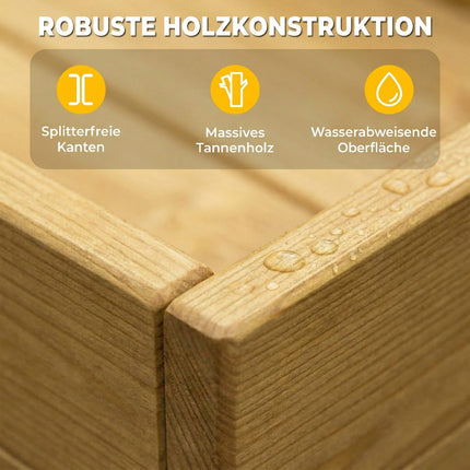 Wooden Sandbox with Bench and Storage, 150x90cm