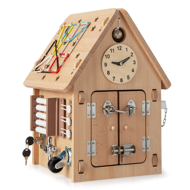 Wooden Sensory Playhouse for Kids with Storage