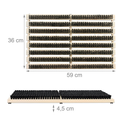 Wooden Shoe Brush with Non-Slip Rubber Base