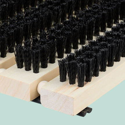 Wooden Shoe Brush with Non-Slip Rubber Base
