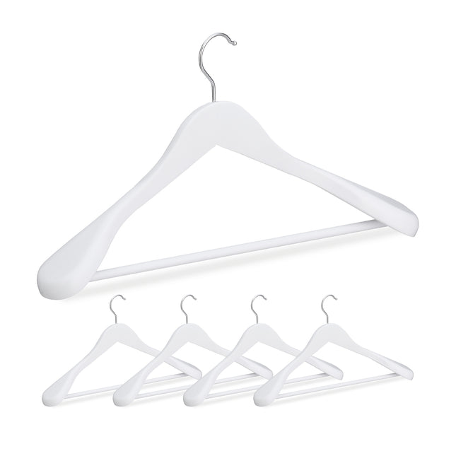 Houten kledinghangers, set van 5, 360° draaibare haken