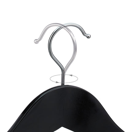 Wooden Suit Hangers, Set of 5, 360° Swivel Hooks