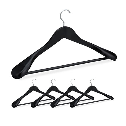 Wooden Suit Hangers, Set of 5, 360° Swivel Hooks