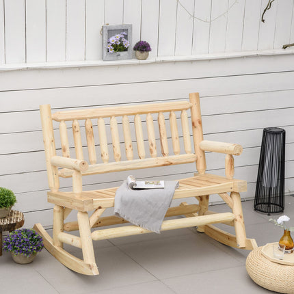 Garden swing bench, 2-seater with armrests, capacity 250 kg