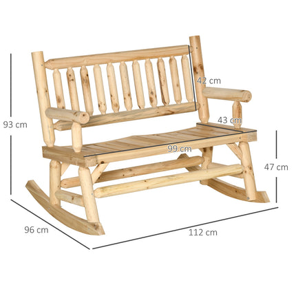 Garden swing bench, 2-seater with armrests, capacity 250 kg