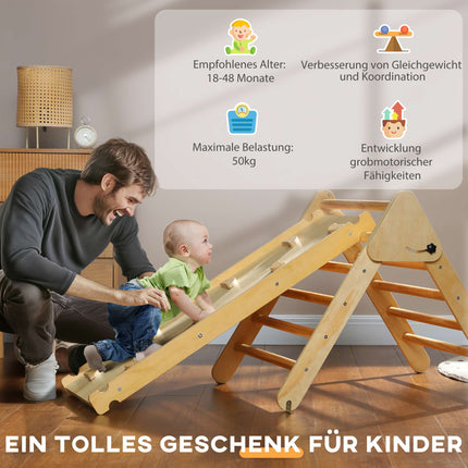 Wooden Toddler Climbing Set with Ramp, Ages 18-48 Months